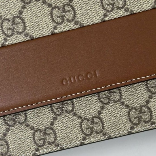 Replica Gucci GG Emblem wallet on chain 838151 Brown Fake