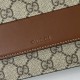 Replica Gucci GG Emblem wallet on chain 838151 Brown Fake
