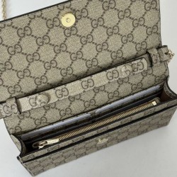 Replica Gucci GG Emblem wallet on chain 838151 Brown Fake
