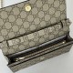 Replica Gucci GG Emblem wallet on chain 838151 Brown Fake