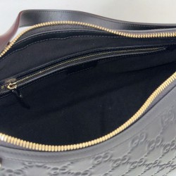 Replica Gucci GG Emblem medium shoulder bag 847449 Black Fake