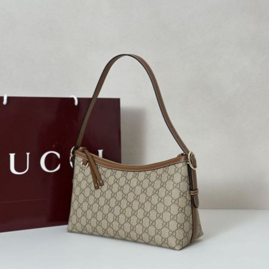 Replica Gucci GG Emblem medium shoulder bag 847449 Brown Fake