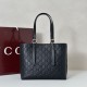 Replica Gucci GG Emblem medium tote bag  847456 Black Fake