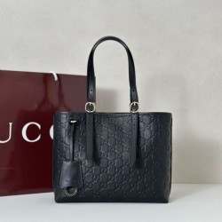 Replica Gucci GG Emblem medium tote bag  847456 Black Fake