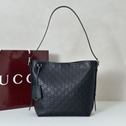 Replica Gucci GG Emblem small shoulder bag 848881 Black Fake
