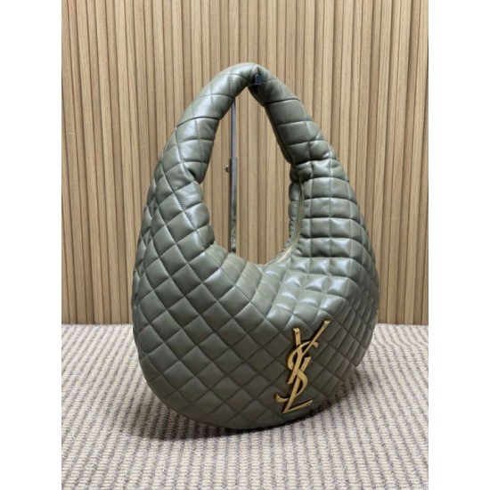 Replica YSL Saint Laurent Icare hobo Bag nappa gray/Green Fake