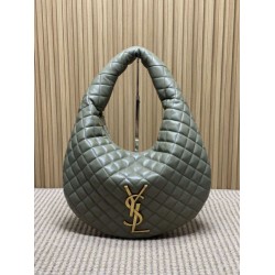 Replica YSL Saint Laurent Icare hobo Bag nappa gray/Green Fake