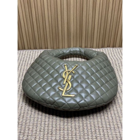Replica YSL Saint Laurent Icare hobo Bag nappa gray/Green Fake