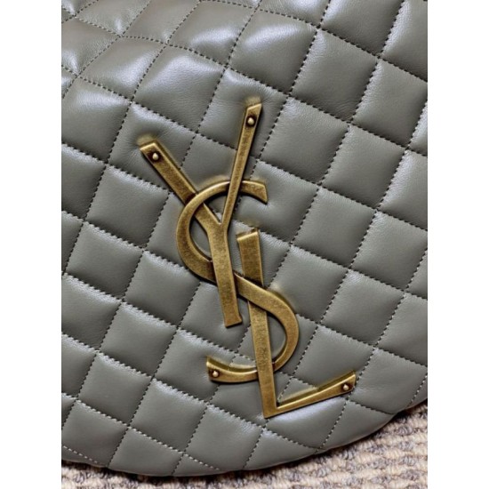 Replica YSL Saint Laurent Icare hobo Bag nappa gray/Green Fake