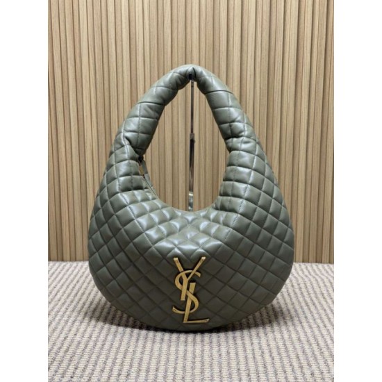 Replica YSL Saint Laurent Icare hobo Bag nappa gray/Green Fake