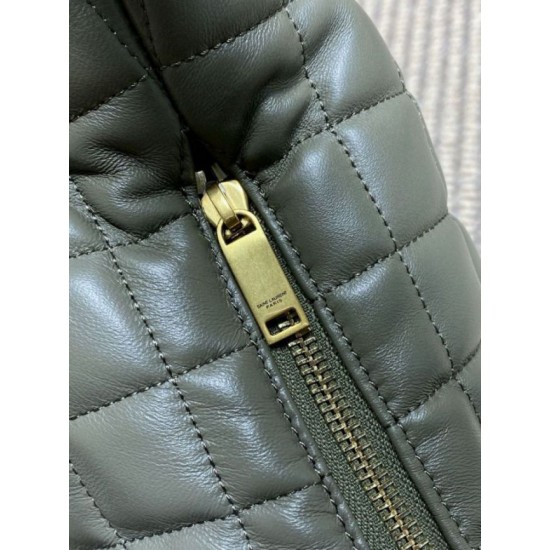 Replica YSL Saint Laurent Icare hobo Bag nappa gray/Green Fake