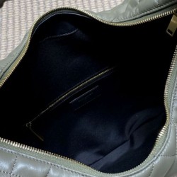 Replica YSL Saint Laurent Icare hobo Bag nappa gray/Green Fake