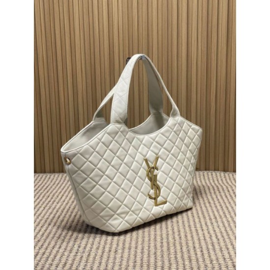 Replica YSL Saint Laurent Icare Claccic Medium Tote Bag Beige Fake