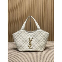 Replica YSL Saint Laurent Icare Claccic Medium Tote Bag Beige Fake
