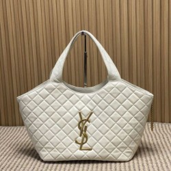 Replica YSL Saint Laurent Icare Claccic Medium Tote Bag Beige Fake