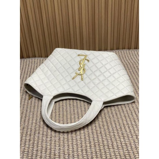 Replica YSL Saint Laurent Icare Claccic Medium Tote Bag Beige Fake