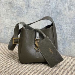 Replica YSL Saint Laurent Le 5 À 7 supple mini hobo Bag Light Coffee Fake