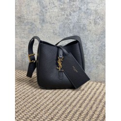 Replica YSL Saint Laurent Le 5 À 7 supple mini hobo Bag Black Fake