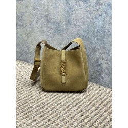 Replica YSL Saint Laurent Le 5 À 7 supple mini hobo Suede Bag Yellow Clone