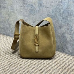 Replica YSL Saint Laurent Le 5 À 7 supple mini hobo Suede Bag Yellow Clone