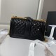 Replica Chanel Boy Flap Bag Classic A67086 Grained Calfskin With Matte Gold Hardware Black Clone