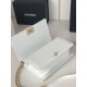Replica Chanel Boy Flap Bag Classic A67086 Grained Calfskin Gold/Silver Hardware White