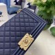 Replica Chanel Boy Flap Bag Classic A67086 Grained Calfskin Gold/Silver Hardware Blue Clone