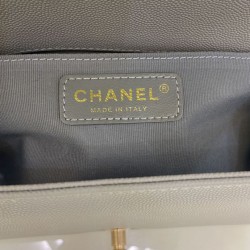 Replica Chanel Boy Flap Bag A67086 Grained Calfskin Gold Hardware Gray Clone