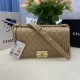 Replica Chanel Boy Flap Bag Classic A67086 Grained Calfskin Gold/Silver Hardware Apricot Clone