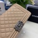 Replica Chanel Boy Flap Bag Classic A67086 Grained Calfskin Gold/Silver Hardware Apricot Clone