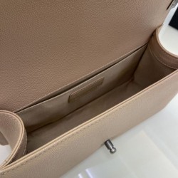Replica Chanel Boy Flap Bag Classic A67086 Grained Calfskin Gold/Silver Hardware Apricot Clone