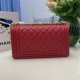 Replica Chanel Boy Flap Bag Classic A67086 Grained Calfskin Gold/Silver Hardware Red Clone