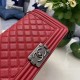 Replica Chanel Boy Flap Bag Classic A67086 Grained Calfskin Gold/Silver Hardware Red Clone