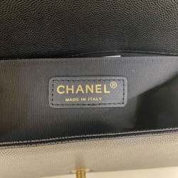 Replica Chanel Boy Flap Bag  A67086 Grained Calfskin Bronze Hardware Black Clone