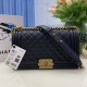 Replica Chanel Boy Flap Bag  A67086 Grained Calfskin Bronze Hardware Black Clone