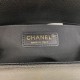 Replica Chanel Boy Flap Chevron Bag  A67086 Grained Calfskin Gold Hardware Black Clone