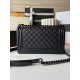 Replica Chanel Boy Flap Bag  A67086 Grained Calfskin Black Hardware Clone 