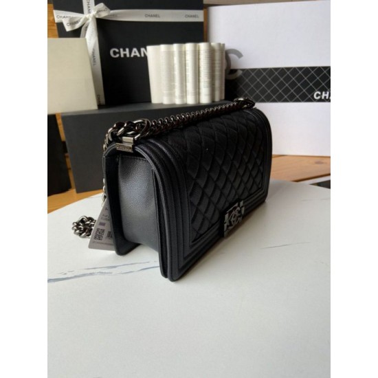 Replica Chanel Boy Flap Bag  A67086 Grained Calfskin Black Hardware Clone 