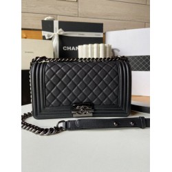 Replica Chanel Boy Flap Bag  A67086 Grained Calfskin Black Hardware Clone 