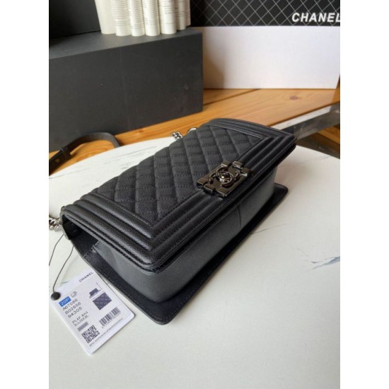 Replica Chanel Boy Flap Bag  A67086 Grained Calfskin Black Hardware Clone 