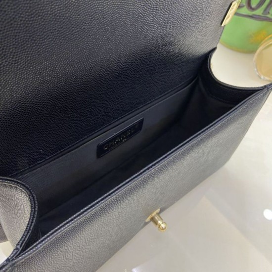 Replica Chanel Boy Flap Bag  A67086 Grained Calfskin Black Hardware Clone 