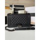 Replica Chanel Boy Flap Bag  A67086 Grained Calfskin Black Hardware Clone 
