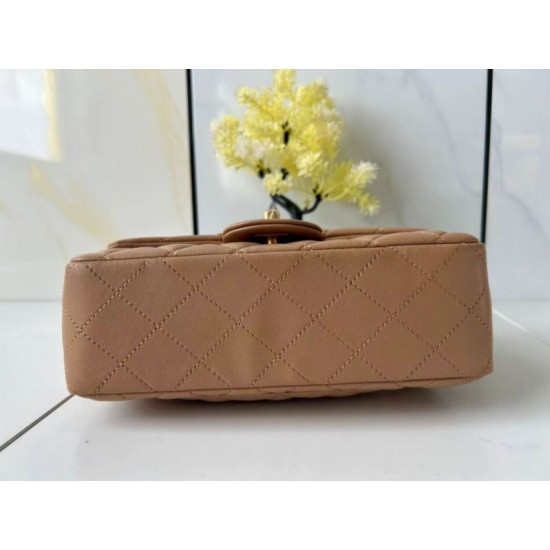 Replica Chanel 25SS Mini Flap Vintage Bag With Top Handle AS2431 Apricot Clone