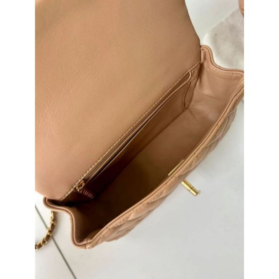 Replica Chanel 25SS Mini Flap Vintage Bag With Top Handle AS2431 Apricot Clone