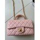 Replica Chanel 25SS Mini Flap Vintage Bag With Top Handle AS2431 Pink Clone