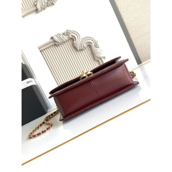 Replica Chanel 25A Mini / Small Flap Bag with Gold Charm Chain AS2649 AS2615 Burgundy Clone