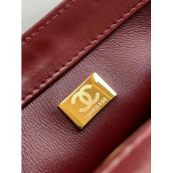 Replica Chanel 25A Mini / Small Flap Bag with Gold Charm Chain AS2649 AS2615 Burgundy Clone
