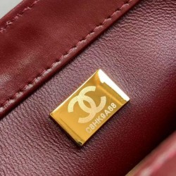 Replica Chanel 25A Mini / Small Flap Bag with Gold Charm Chain AS2649 AS2615 Burgundy Clone
