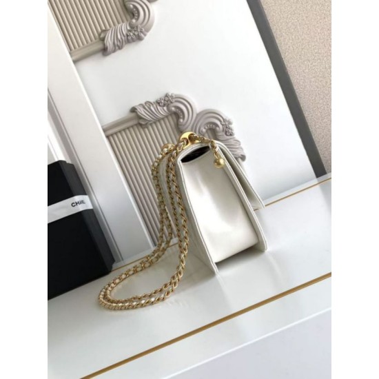Replica Chanel 25A Mini / Small Flap Bag with Gold Charm Chain AS2649 AS2615 White Clone
