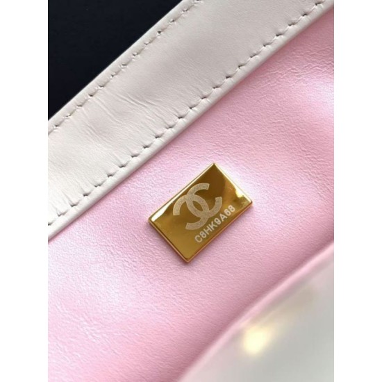 Replica Chanel 25A Mini / Small Flap Bag with Gold Charm Chain AS2649 AS2615 White Clone